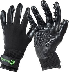 HandsOn All-In-One Pet Bathing & Grooming Gloves, Black, Large