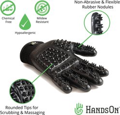 HandsOn All-In-One Pet Bathing & Grooming Gloves, Black, Medium slide 2 of 7