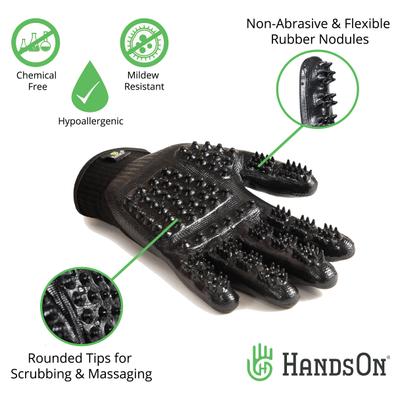 Show full view: HandsOn All-In-One Pet Bathing & Grooming Gloves, Black, X-Large slide 2 of 9