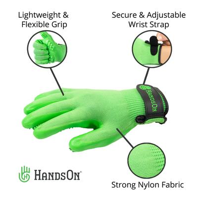Show full view: HandsOn All-In-One Pet Bathing & Grooming Gloves, Green, Medium slide 4 of 8