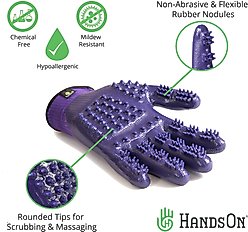 HandsOn All-In-One Pet Bathing & Grooming Gloves, Purple, Junior slide 2 of 6