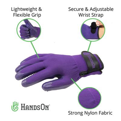 Show full view: HandsOn All-In-One Pet Bathing & Grooming Gloves, Purple, X-Large slide 4 of 8