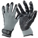 HandsOn Dog, Cat, Horse & Small Pet Shedding, Bathing, Grooming Gloves, Gray, Medium
