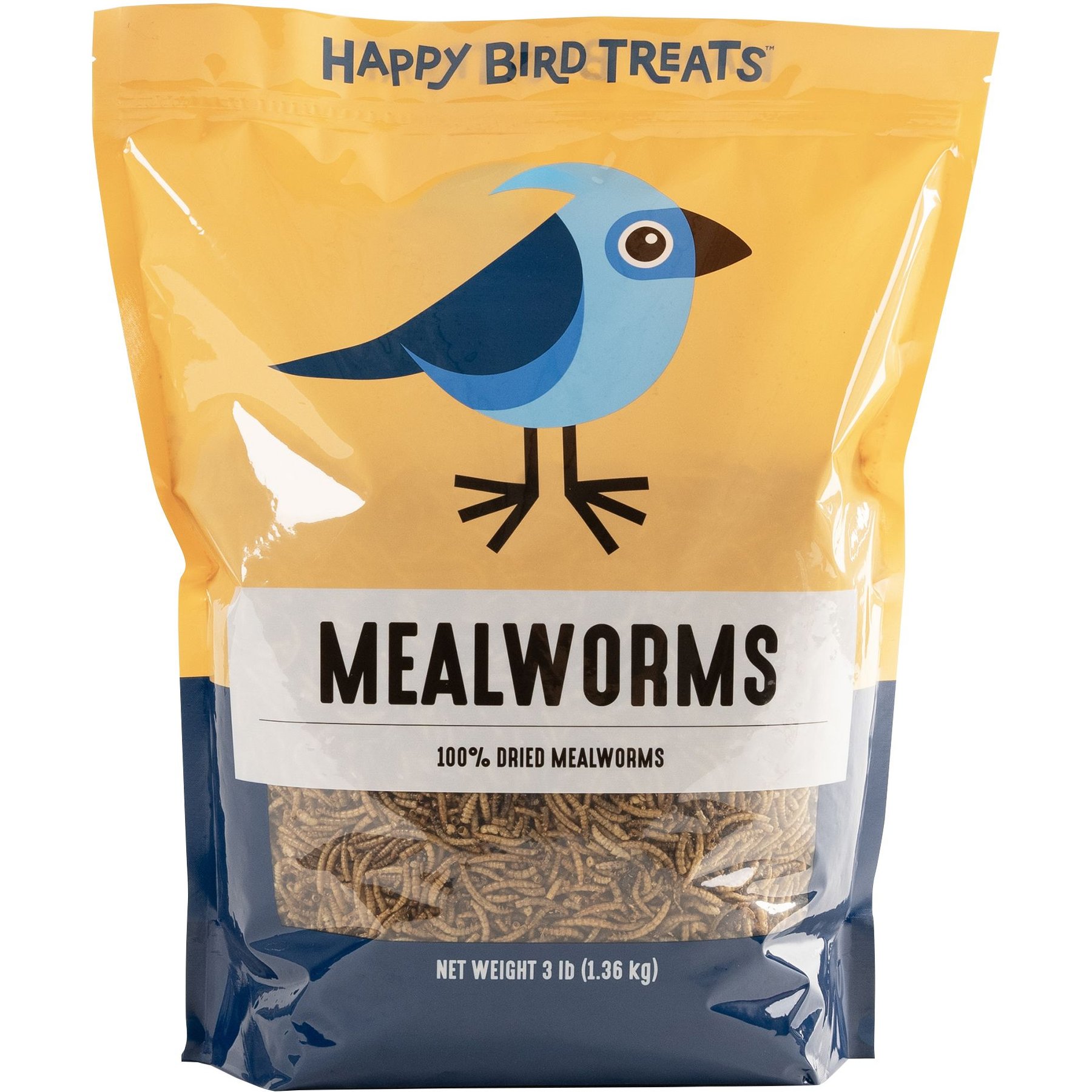 Happy Bird Treats Mealworms Poultry Treats, 3-lb bag