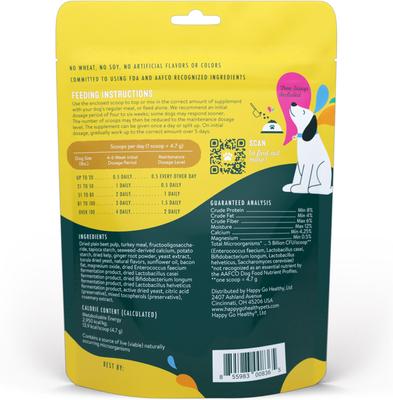 Show full view: Happy Go Healthy Gut Health Mini Breed 21 Scoop Supplement for Dogs slide 3 of 8