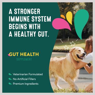 Show full view: Happy Go Healthy Gut Health Standard Breed Dog Supplement, 60 scoops slide 6 of 9