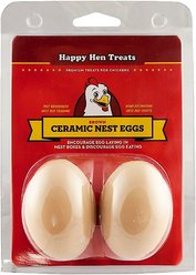 Happy Hen Treats Ceramic Nest Eggs, Brown, bundle of 3
