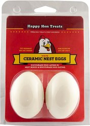 Happy Hen Treats Ceramic Nest Eggs, White