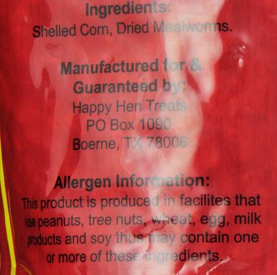 Show full view: Happy Hen Treats Corn & Mealworm Party Mix Poultry Treats, 2-lb bag slide 3 of 6
