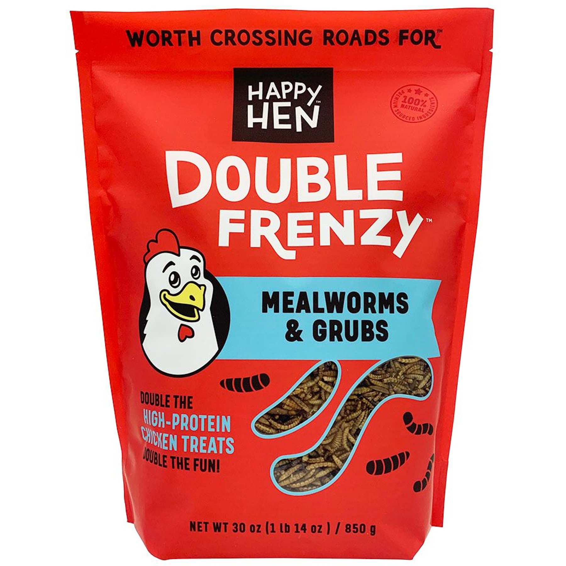 Happy Hen Treats Double Frenzy Mealworm & Black Soldier Fly Larvae Chicken Treats, 30-oz bag