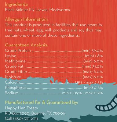 Show full view: Happy Hen Treats Double Frenzy Mealworm & Black Soldier Fly Larvae Chicken Treats, 30-oz bag slide 3 of 4