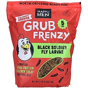 Happy Hen Treats Grub Frenzy Black Soldier Fly Larvae Chicken Treats, 5-lb bag