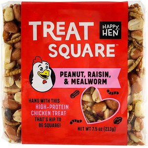 Happy Hen Treats Mealworm & Peanut Chicken Treat Square, 7.5-oz bar