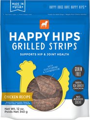 Happy Hips Grilled Strips Chicken Recipe Grain-Free Dog Treats, 12-oz bag
