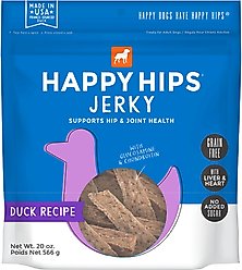 Happy Hips Jerky Duck Recipe Grain-Free Dog Treats, 20-oz bag
