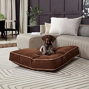 Happy Hounds Bailey Rectangle Pillow Dog Bed with Removable Cover, Cocoa, Large