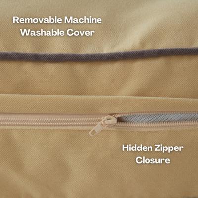 Show full view: Happy Hounds Bailey Rectangle Pillow Dog Bed with Removable Cover, Cream, Medium slide 4 of 9