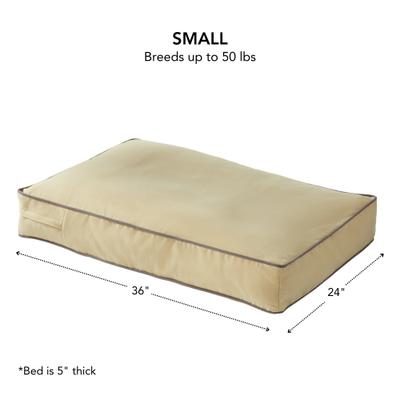 Show full view: Happy Hounds Bailey Rectangle Pillow Dog Bed with Removable Cover, Cream, Small slide 3 of 9