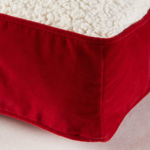 Show full view: Happy Hounds Bailey Rectangle Pillow Dog Bed with Removable Cover, Crimson, Large slide 4 of 7