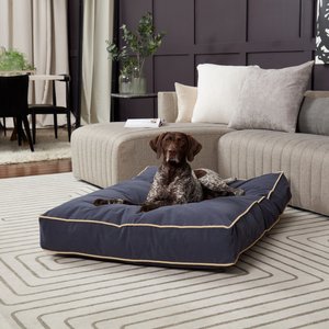 Happy Hounds Bailey Rectangle Pillow Dog Bed with Removable Cover, Denim, Large