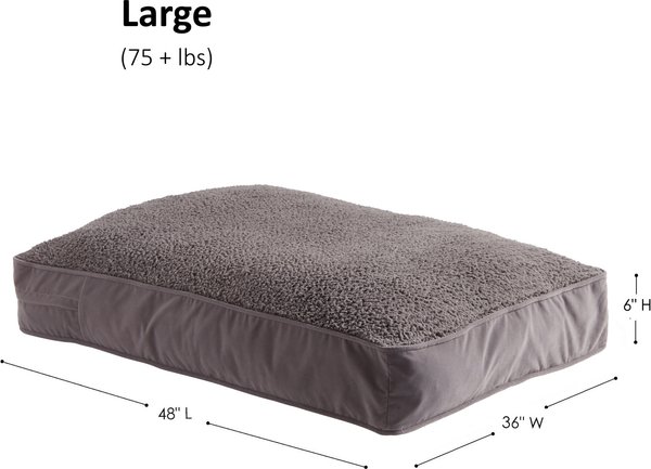 Show full view: Happy Hounds Bailey Rectangle Pillow Dog Bed with Removable Cover, Gray, Large slide 7 of 8