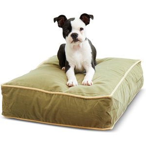 Happy Hounds Bailey Rectangle Pillow Dog Bed with Removable Cover, Moss, X-Small