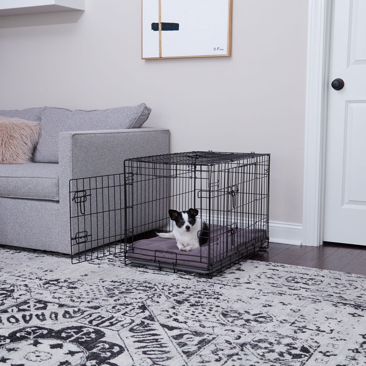 Happy Hounds Carson Deluxe Dog Crate Pad, Gray, 30-in