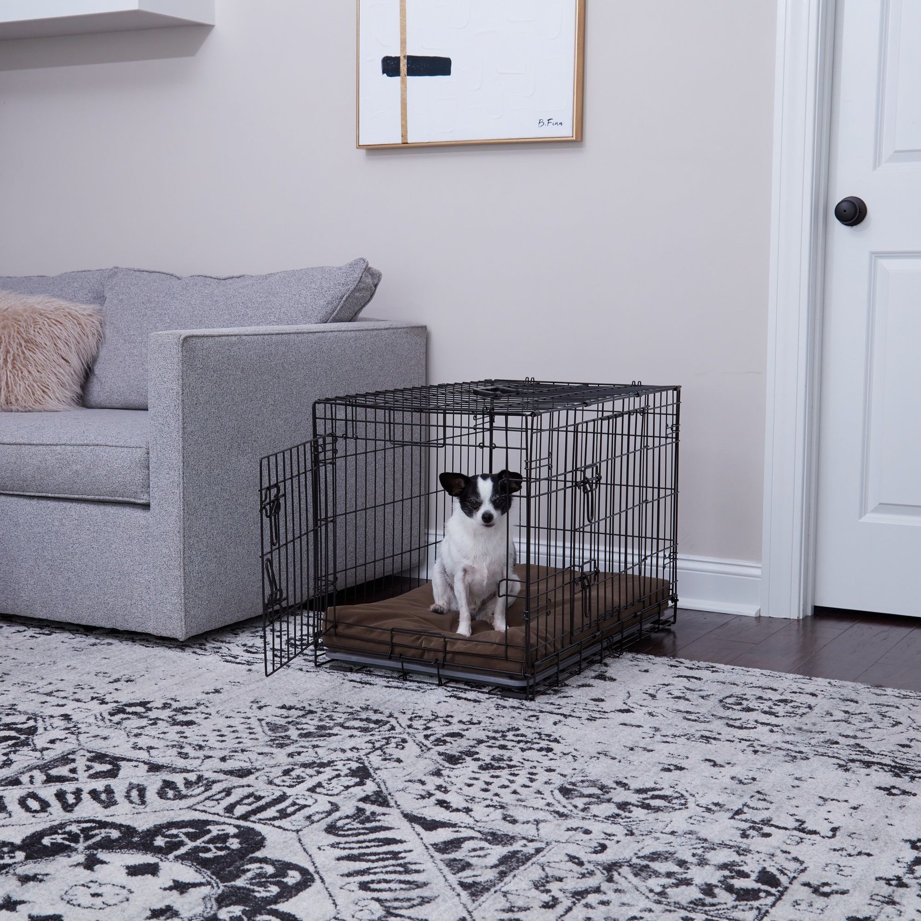 Happy Hounds Carson Deluxe Dog Crate Pad, Latte, 30-in