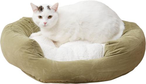 Show full view: Happy Hounds Chloe Donut Cat Bed, Moss, Small slide 2 of 8