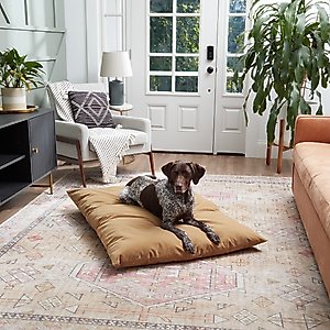 Happy Hounds Cleo Corduroy Throw Dog Bed with Removable Cover, Camel, Large