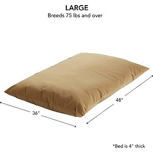 Happy Hounds Cleo Corduroy Throw Dog Bed with Removable Cover, Camel, Large
