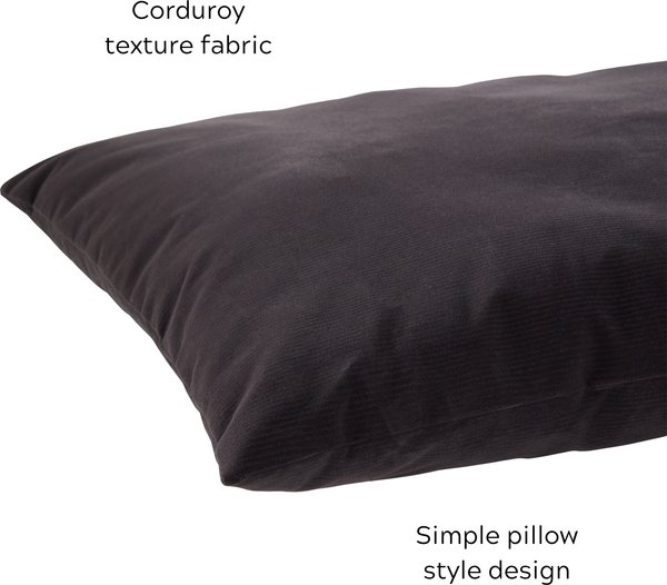 Show full view: Happy Hounds Cleo Corduroy Throw Dog Bed with Removable Cover, Charcoal, Large slide 5 of 8