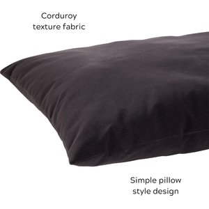 Happy Hounds Cleo Corduroy Throw Dog Bed with Removable Cover, Charcoal, Large