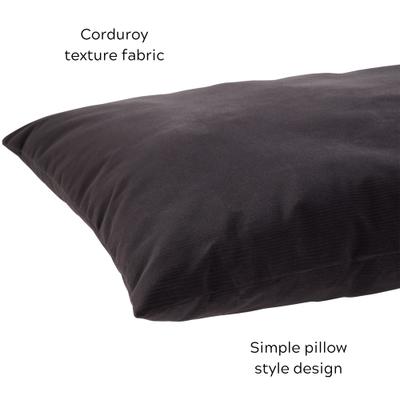 Show full view: Happy Hounds Cleo Corduroy Throw Dog Bed with Removable Cover, Charcoal, Large slide 5 of 8