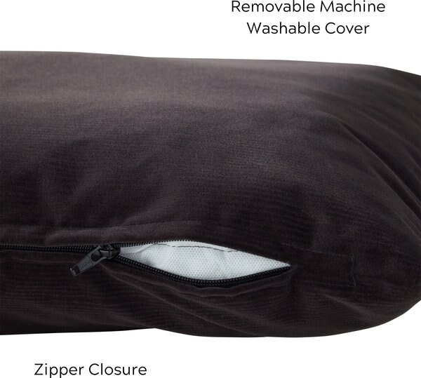 Show full view: Happy Hounds Cleo Corduroy Throw Dog Bed with Removable Cover, Charcoal, Large slide 4 of 8