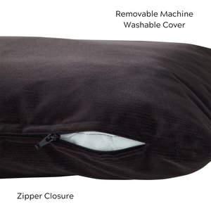 Happy Hounds Cleo Corduroy Throw Dog Bed with Removable Cover, Charcoal, Large