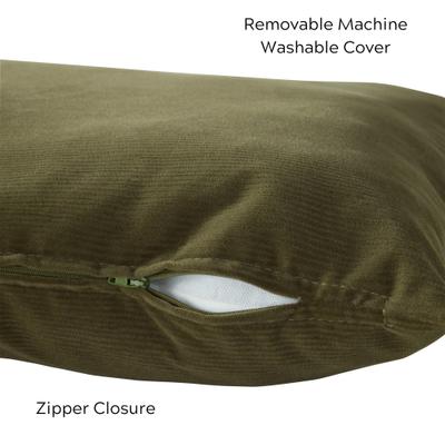 Show full view: Happy Hounds Cleo Corduroy Throw Dog Bed with Removable Cover, Sage Green, Large slide 4 of 8