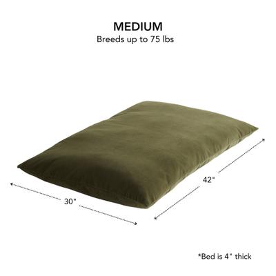 Show full view: Happy Hounds Cleo Corduroy Throw Dog Bed with Removable Cover, Sage Green, Medium slide 4 of 9