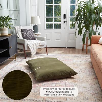 Show full view: Happy Hounds Cleo Corduroy Throw Dog Bed with Removable Cover, Sage Green, Small slide 6 of 8