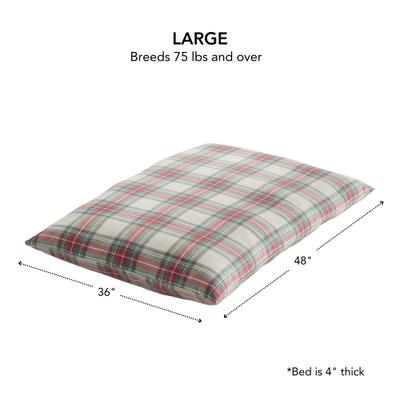 Show full view: Happy Hounds Cleo Holiday Throw Dog & Cat Bed with Removable Cover, Holiday Plaid, Large slide 3 of 7