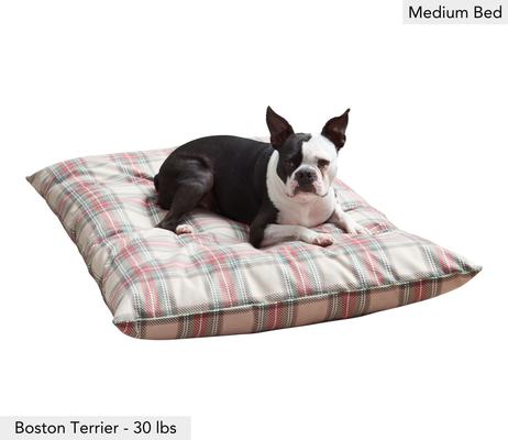Show full view: Happy Hounds Cleo Holiday Throw Dog & Cat Bed with Removable Cover, Holiday Plaid, Medium slide 2 of 7