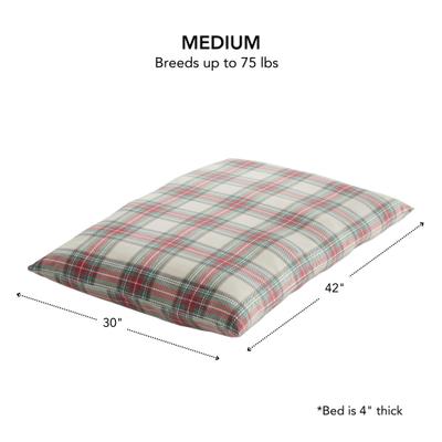 Show full view: Happy Hounds Cleo Holiday Throw Dog & Cat Bed with Removable Cover, Holiday Plaid, Medium slide 3 of 7