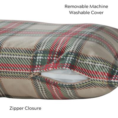Show full view: Happy Hounds Cleo Holiday Throw Dog & Cat Bed with Removable Cover, Holiday Plaid, Medium slide 4 of 7