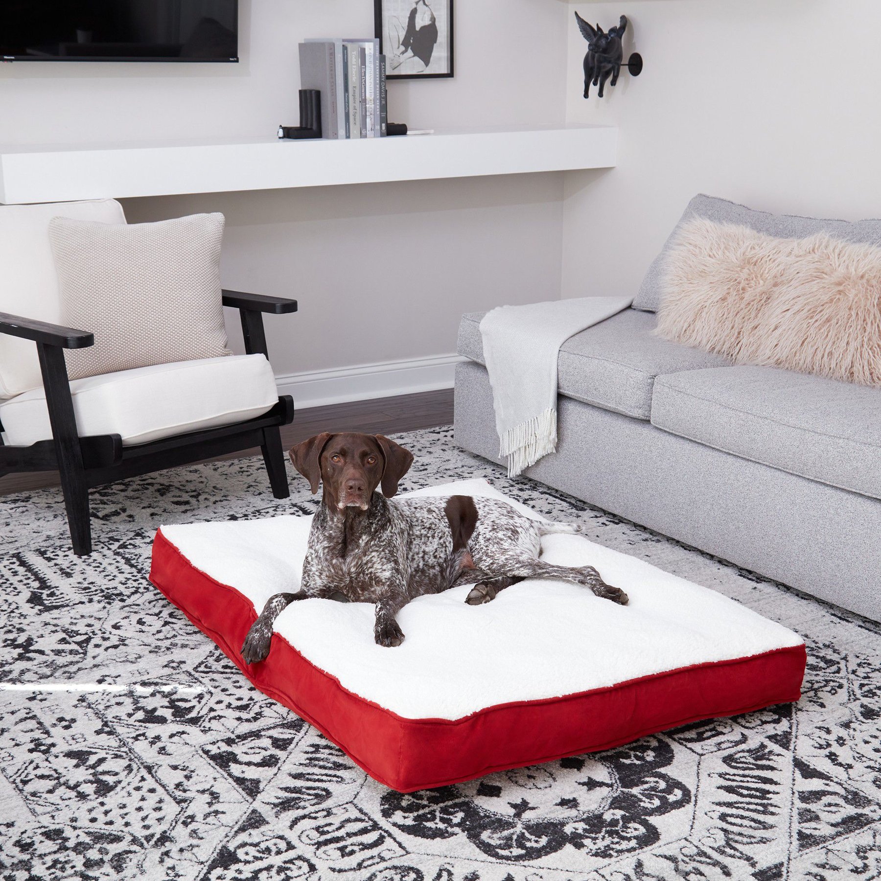 Happy Hounds Dolly Deluxe Supportive Dog & Cat Bed, Crimson, Large
