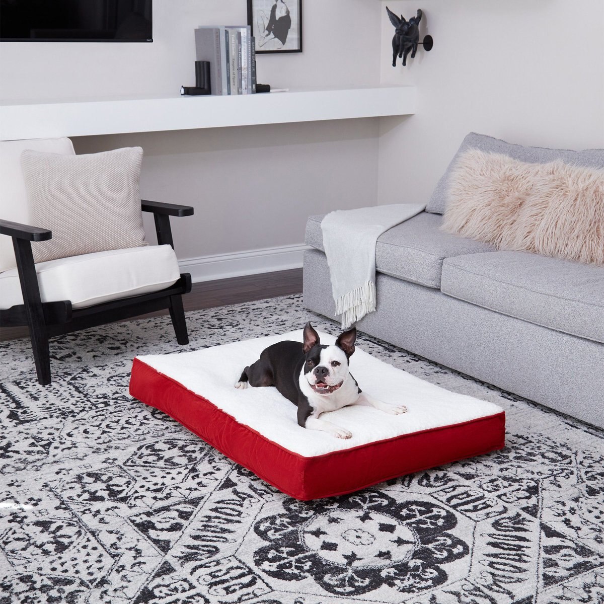 Happy Hounds Dolly Deluxe Supportive Dog & Cat Bed, Crimson, Medium