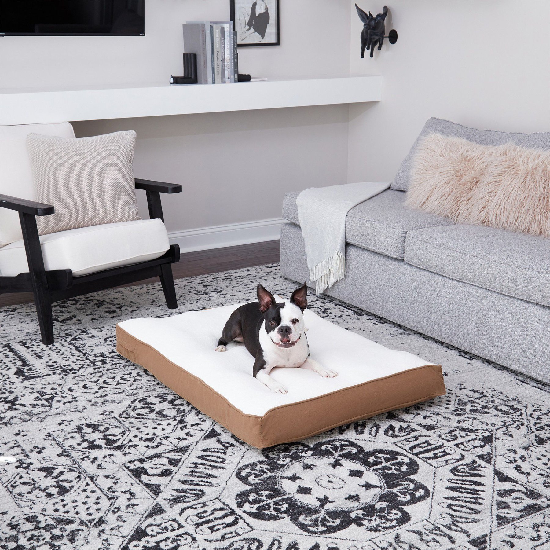 Happy Hounds Dolly Deluxe Supportive Dog & Cat Bed, Latte, Medium