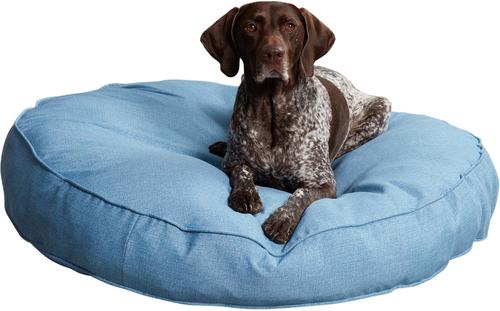 Show full view: Happy Hounds Gordon Indoor/Outdoor Round Pillow Dog & Cat Bed with Removable Cover, Denim, Large slide 3 of 9