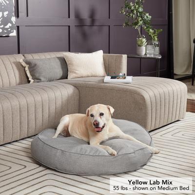 Show full view: Happy Hounds Gordon Indoor/Outdoor Round Pillow Dog & Cat Bed with Removable Cover, Heather, Medium slide 1 of 9