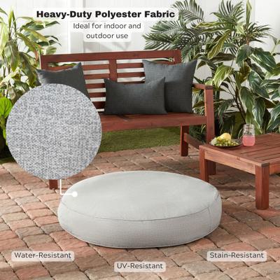 Show full view: Happy Hounds Gordon Indoor/Outdoor Round Pillow Dog & Cat Bed with Removable Cover, Heather, Medium slide 7 of 9