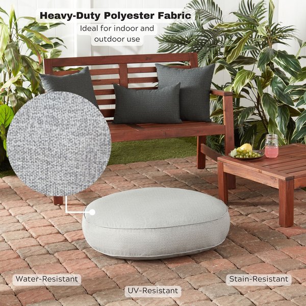 Show full view: Happy Hounds Gordon Indoor/Outdoor Round Pillow Dog & Cat Bed with Removable Cover, Heather, Small slide 6 of 8